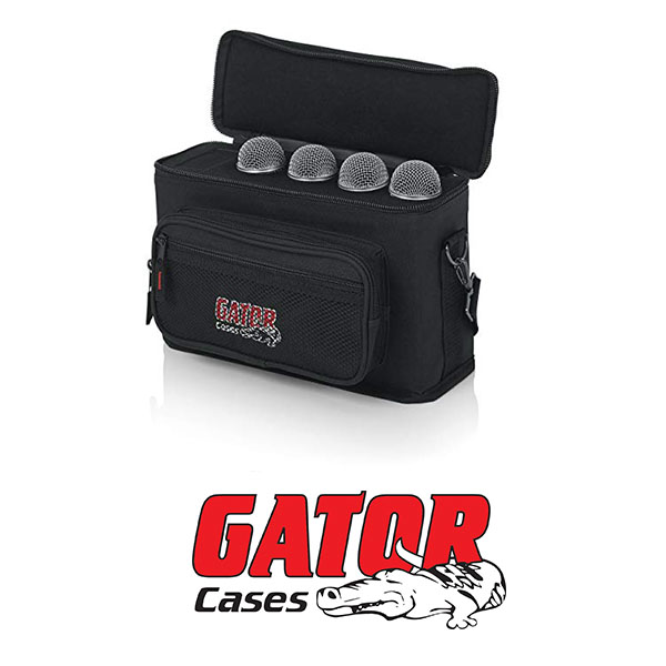 Gator Cases Padded Microphone Carry Bag; Holds up to (4) Wired